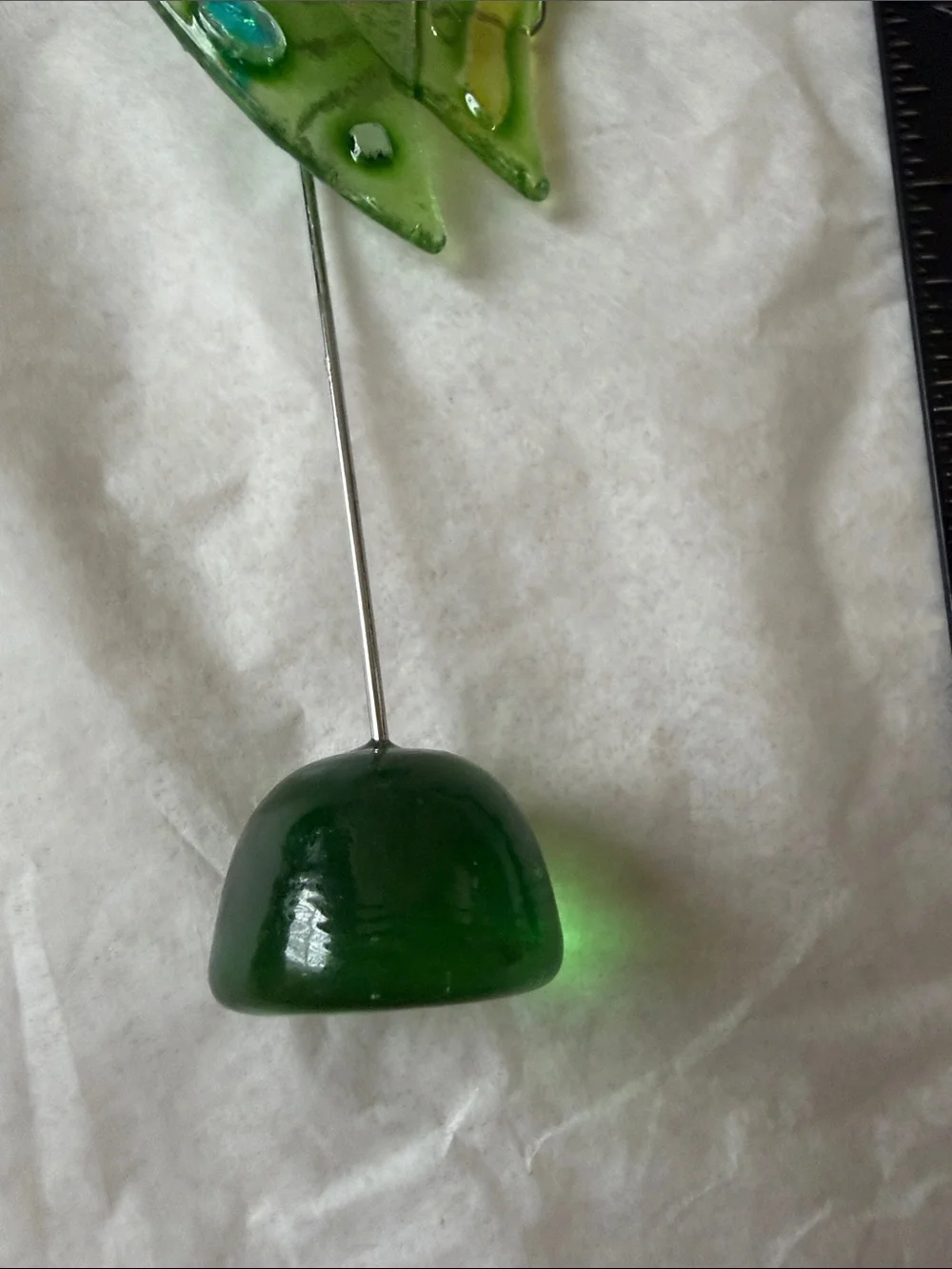 Handcrafted Green Glass Fish Décor - Set of 2